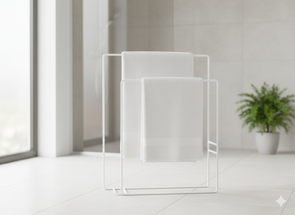 Metallbude Handtuchständer Delaya weiß